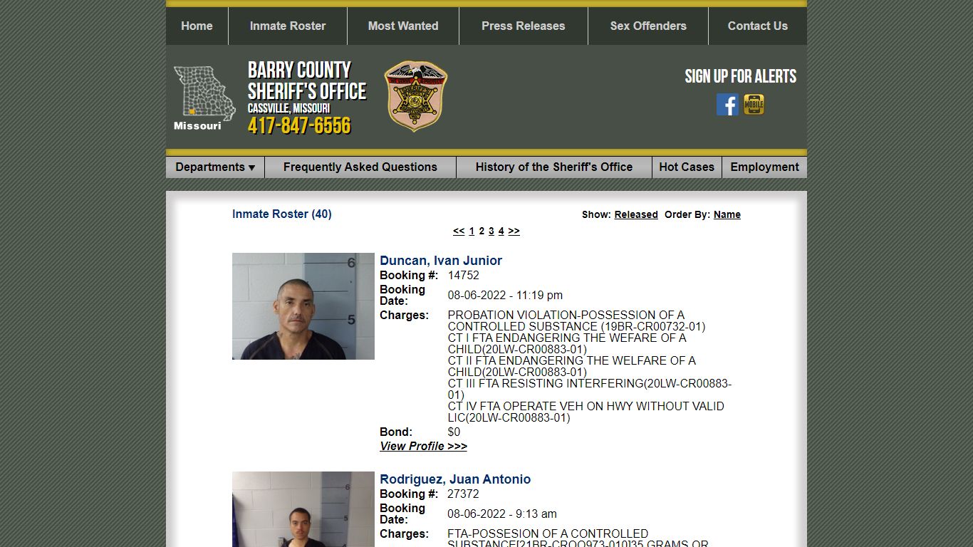 Inmate Roster - Barry County Sheriff's Office