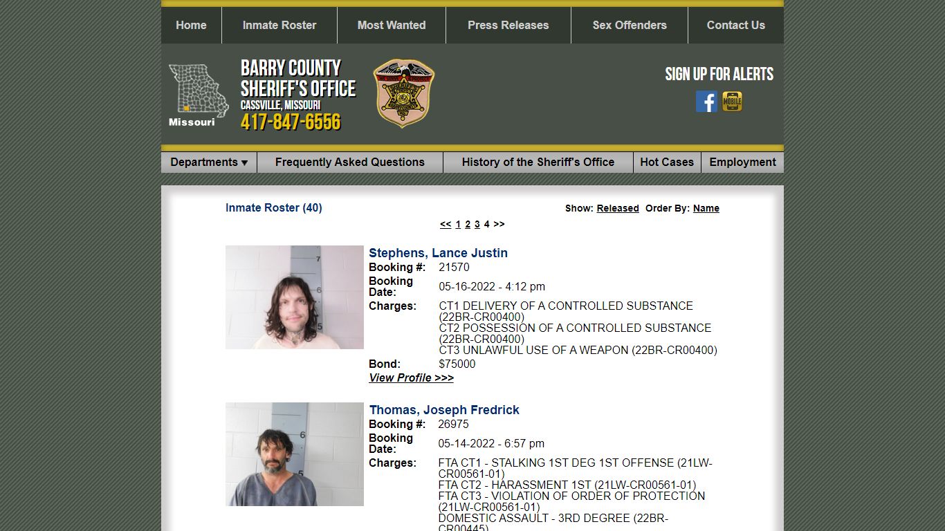 Inmate Roster - Barry County Sheriff's Office